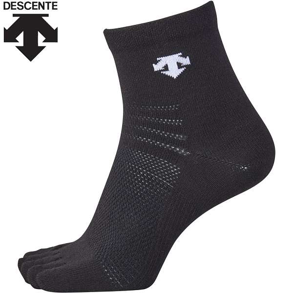 ◆◆○メール便発送 ＜デサント＞ DESCENTE 【バレーボール】 5本指スーパーショートソックス （BLK：ブラック×ホワイト） DVB9135-BLK