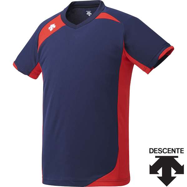 ◆◆○メール便発送 <デサント> DESCENTE 半袖バレーボールシャツ DSS4720B (NVY:ネイビー×レッド) メンズ バレーボール DSS4720B-NVY