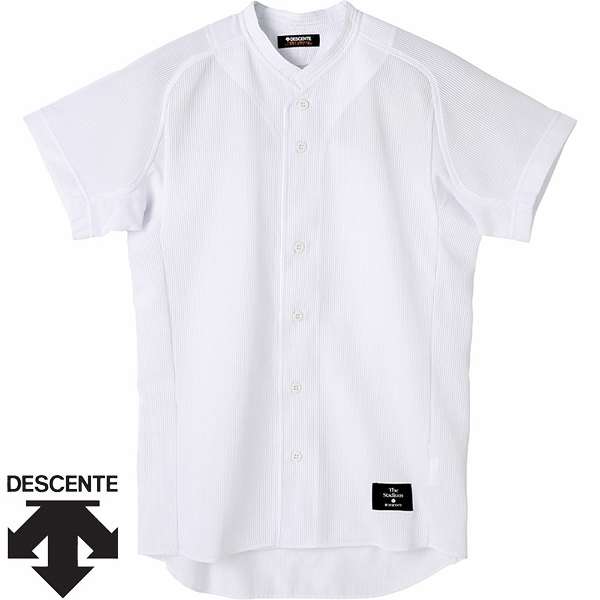 ◆◆○ ＜デサント＞ DESCENTE フルオープンシャツ(立衿) STD51TB (SWHT：Sホワイト) 野球・ソフトボール ..