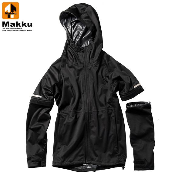 ◆◆ ＜マック＞ MAKKU エラスティコニットレインジャケット AS830 (BLACK) レインウ...