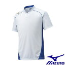 ◆◆送料無料 メール便発送 ＜ミズノ＞ MIZUNO 【グローバルエリート】ハーフボタン／小衿タイプ[ユニセックス] 12JC6L11 (16：ホワイト×パステルネイビー)