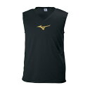 ◆◆送料無料 メール便発送 ＜ミズノ＞ MIZUNO ノースリーブインナーシャツ[ユニセックス] P2MA8090 (09：ブラック×ゴールド)