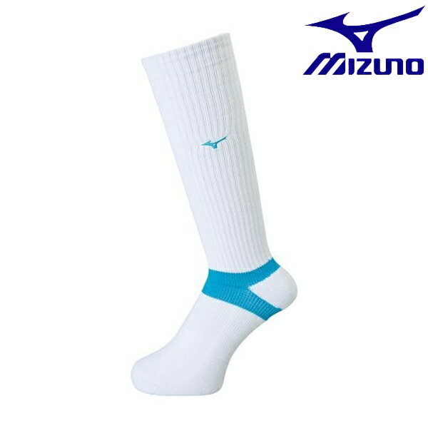 ◆◆送料無料 メール便発送 ＜ミズノ＞ MIZUNO ロングソックス[ユニセックス] V2MX8007 (72：ホワイト×ディーバブルー)