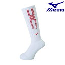 ◆◆送料無料 メール便発送 ＜ミズノ＞ MIZUNO ロングソックス[ユニセックス] V2MX8010 (76：ホワイト×レッド)