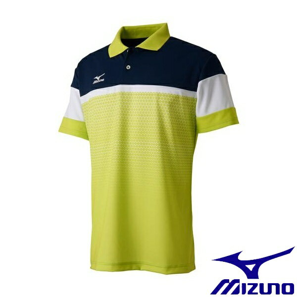 ◆◆メール便発送 【特価】 ＜ミズノ＞ MIZUNO ドライサイエンスゲームシャツ(ラケットスポーツ)[ユニセックス] 62JA7015 (37：ライムグリーン)