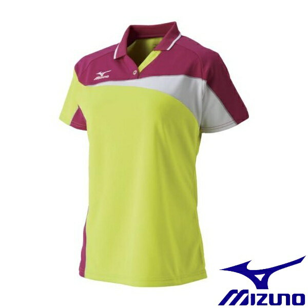 ◆◆送料無料 メール便発送 ＜ミズノ＞ MIZUNO ドライサイエンスゲームシャツ(ロングシルエット／ラケットスポーツ)[レディース] 62JA7213 (37：ライムグリーン)