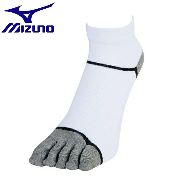 ◆◆送料無料 メール便発送 ＜ミズノ＞ MIZUNO 5本指ソックス[ユニセックス] U2MX8002 (01：ホワイト×ブラック)