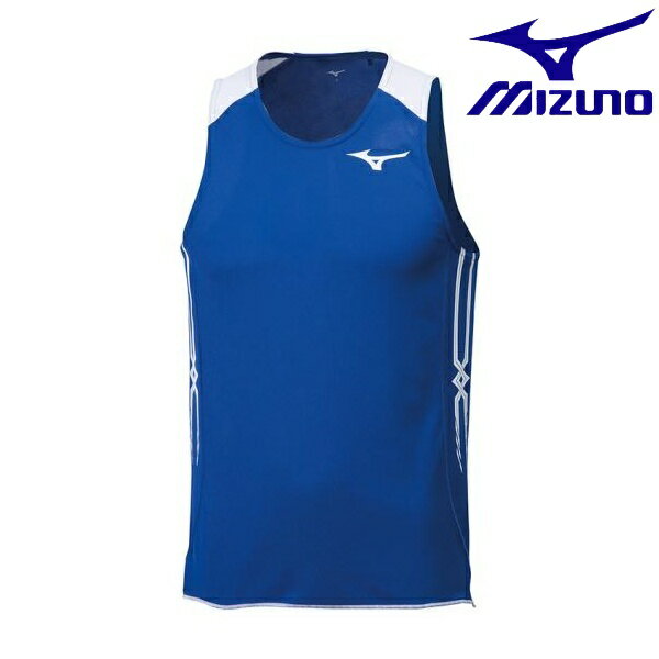 ◆◆メール便発送 【特価】 ＜ミズノ＞ MIZUNO レーシングシャツ(陸上競技)[メンズ] U2MA8050 (25：サーフブルー×ホワイト)