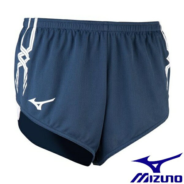 ◆◆送料無料 メール便発送 ＜ミズノ＞ MIZUNO レーシングパンツ(陸上競技)[メンズ] U2MB8050 (14：ドレスネイビー×ホワイト)