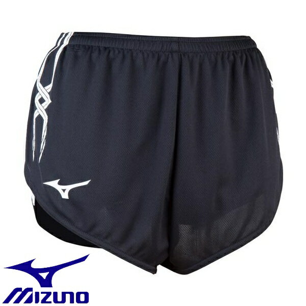 ◆◆送料無料 メール便発送 ＜ミズノ＞ MIZUNO レーシングパンツ(陸上競技)[レディース] U2MB8250 (09：ブラック×ホワイト)