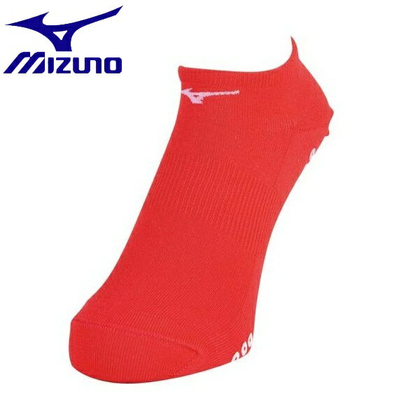 ◆◆送料無料 メール便発送 ＜ミズノ＞ MIZUNO ソックス(アンクル／滑り止め付)[ユニセックス] U2MX8010 (62：チャイニーズレッド)