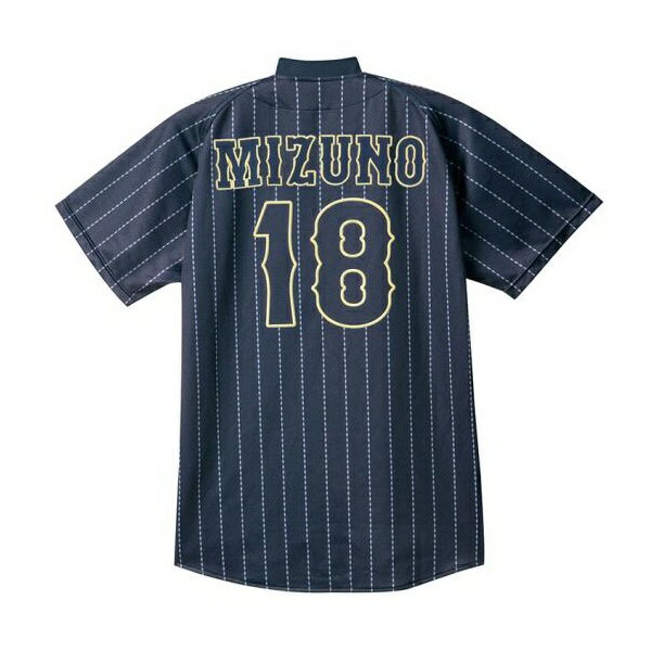 ◆◆ ＜ミズノ＞ MIZUNO シャツ／オープンタイプ(2014世界モデル／ビジターモデル)[ジュニア] 12JC7F30 (14：Sネイビー×グレー・DSストライプ(ビジターモデル)) 野球・ソフトボール 2