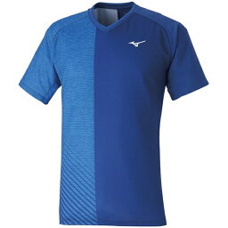 ◆◆送料無料 メール便発送 ＜ミズノ＞ MIZUNO ゲームシャツ(ユニセックス) 62JA0006 (25：トゥルーブルー×ディーバブルー) テニス バドミントン