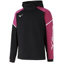 ◆◆【特価】 <ミズノ> MIZUNO スウェットパーカ(ユニセックス) 62JC0003 (96:ブラック×ピンク) テニス バドミントン