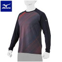 ◆◆送料無料 メール便発送 ＜ミズノ＞ MIZUNO 裏起毛グラフィックアンダーシャツ（ローネック・長袖）(ユニセックス) 12JAAP81 (86) 野球＆ソフトボール