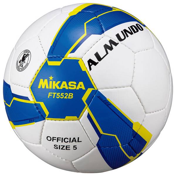 ◆◆ ＜ミカサ＞ MIKASA サッカーボールALMUNDO 検定球5号 FT552BBLY (白×青) サッカー・フットサル