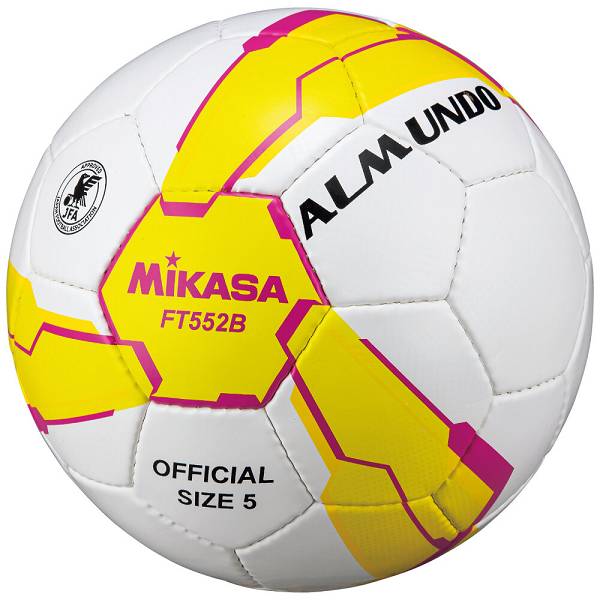 ◆◆ ＜ミカサ＞ MIKASA サッカーボールALMUNDO 検定球5号 FT552BYP (白×黄) サッカー・フットサル