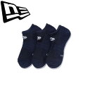 ◆◆メール便発送 <ニューエラ> NEWERA ソックス ショート 3ペア ネイビー 13061316(4)