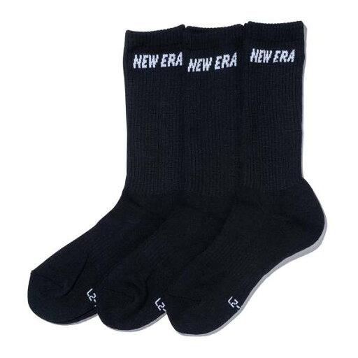 ◆◆メール便発送 <ニューエラ> NEWERA ソックス クルー 3ペア ブラック 14518183 ◆◆メール便発送 <ニューエラ> NEWERA ソックス クルー 3ペア ブラック 14518183