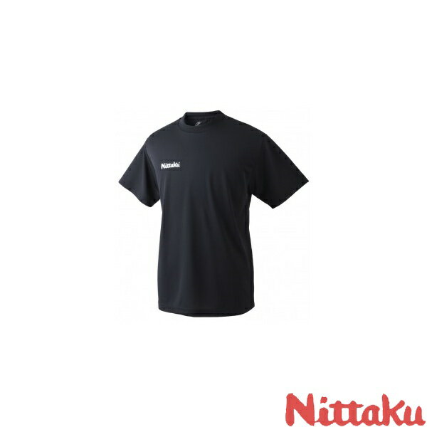 ◆◆●送料無料 メール便発送  Nittaku ドライTシャツ NX-2062 (71：ブラック） 卓球 ウェア ユニセックス
