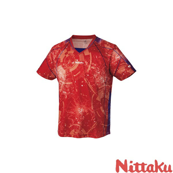 ◆◆メール便発送 ＜ニッタク＞ Nittaku ブライトシティシャツ NW2209 (20)レッド 卓球