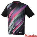 ◆◆メール便発送 <ニッタク> Nittaku フリートTシャツ NX2012 (71)ブラック 卓球