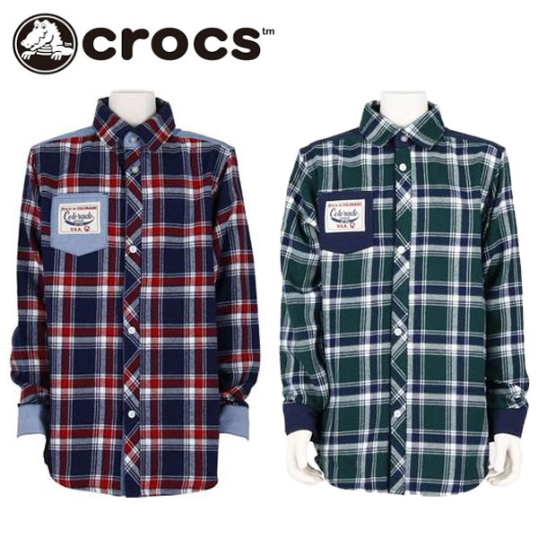 送料無料 メール便発送 即納可☆【CROCS】クロックス キッズ ネル/ダンガリーシャツ 147-193