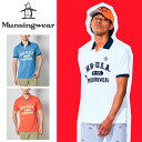 送料無料 メール便発送 即納可☆【Munsingwear】マンシングウェア ストレッチフロントプリント半袖シャツ メンズ ゴルフ MGMRJA07X