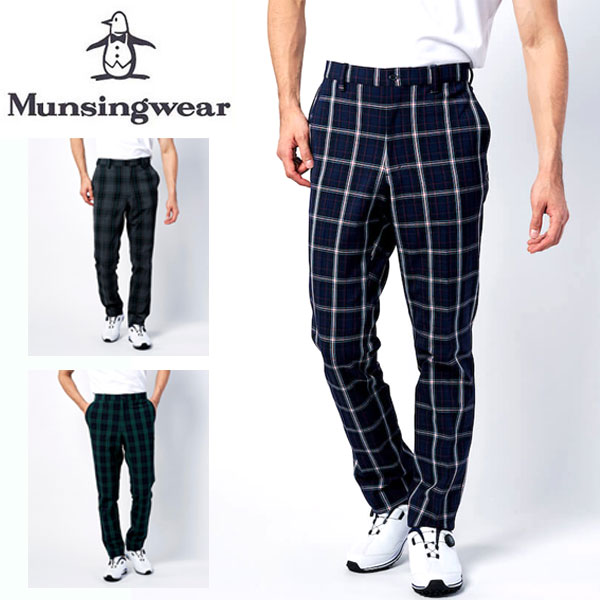 マンシングウェア 即納可☆【Munsingwear】マンシングウェア ストレッチタータンチェックパンツ 【360°ストレッチ】 メンズ ゴルフパンツ MGMSJD03