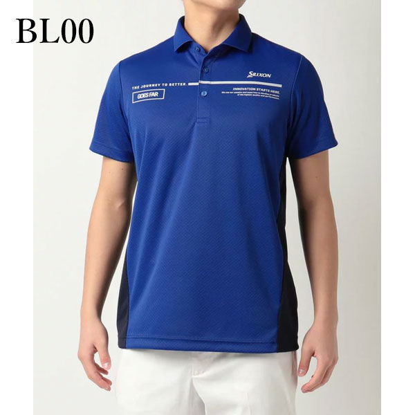 メール便発送 即納可☆【SRIXON】スリクソン ICEBLASTタイポデザインプリントポロシャツ 高通気 吸汗速乾 ゴルフ RGMTJA12