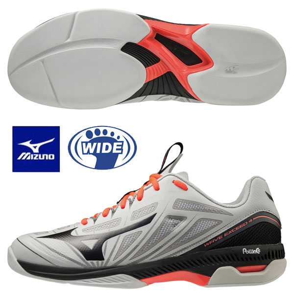 シューズ 即納可☆【MIZUNO】ミズノ ウエーブエクシード 4 WIDE CS 3E相当 カーペットコート用 テニスシューズ 61GR2011