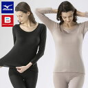 メール便発送 即納可★ 【MIZUNO】ミズノ ブレスサーモアンダーウエア 中厚ソフト for Daily ラウンドネック9分袖シャツ ウィメンズ C2JAA8...