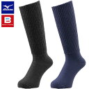 メール便発送 即納可★ 【MIZUNO】ミズノ 【発熱素材】ブレスサーモゆるぬくハイソックス メンズ C2JXA602