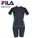 即納可☆【FILA】フィラ タンキニ水着 フルジップ 大きいサイズ レディース セパレーツ フィットネス水着 344605-0
