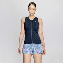 即納可☆【NIKE】ナイキ ジップ付き袖なし総柄2in1パンツセパレーツ レディース フィットネス水着 2993128