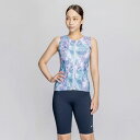 即納可☆【NIKE】ナイキ 総柄ジップ付き袖なしセパレーツ レディース フィットネス水着 2993130