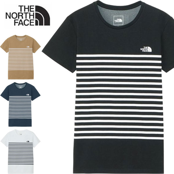 ◆◆メール便発送 <ノースフェイス> THE NORTH FACE ショートスリーブパネルボーダーティー レディース 半袖Tシャツ NTW32406