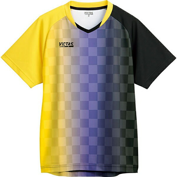 ◆◆メール便発送 ＜ヴィクタス＞ VICTAS バーティカルグラデーション ゲームシャツ 612101 (3010)YL×BK 卓球