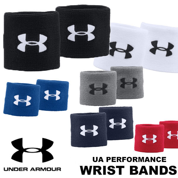 ◆◆送料無料 メール便発送 ＜アンダーアーマー＞ UNDER ARMOUR アンダーアーマー ペア売り パフォーマンス リストバンド WRISTBANDS リストバンド 両手用(1276991-mkn-uam2)