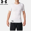 ◆◆メール便発送 <アンダーアーマー> UNDER ARMOUR ヒートギアアーマー コンプレッション ショートスリーブ クルー(ベースボール/MEN) 1358643 (White(100))(4)