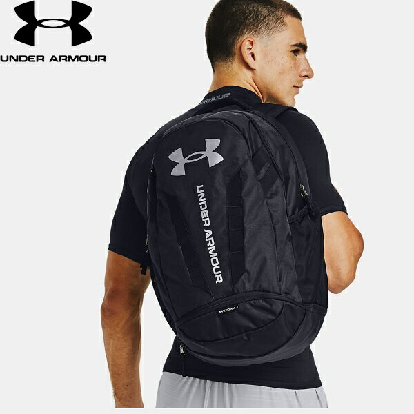 ◆◆ ＜アンダーアーマー＞ UNDER ARMOUR ハッスル5.0 バックパック(トレーニング/UNISEX) 1361176 (Black/Black/Silver(001))