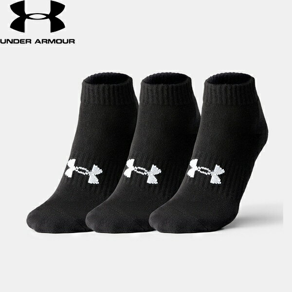 ◆◆送料無料 メール便発送 ＜アンダーアーマー＞ UNDER ARMOUR コア ローカット ソックス (3足セット)(トレーニング/UNISEX) 1361574 (Black/Black/White(001)) 1