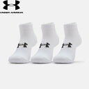 ◆◆送料無料 メール便発送 ＜アンダーアーマー＞ UNDER ARMOUR コア ローカット ソックス (3足セット)(トレーニング/UNISEX) 1361574 (White/White/Black(100))