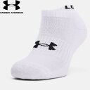 ◆◆送料無料 メール便発送 ＜アンダーアーマー＞ UNDER ARMOUR コア ノーショー ソックス (3足セット)(トレーニング/UNISEX) 1363241 (White/White/Black(100))