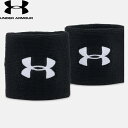 ◆◆メール便発送 <アンダーアーマー> UNDER ARMOUR パフォーマンス リストバンド(2個セット)(トレーニング/MEN) 1276991 (Black/White(001))