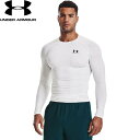 ◆◆メール便発送 <アンダーアーマー> UNDER ARMOUR UAヒートギアアーマー ロングスリーブ シャツ(トレーニング/MEN) 1361524 (WHITE/BLACK(100))(4)