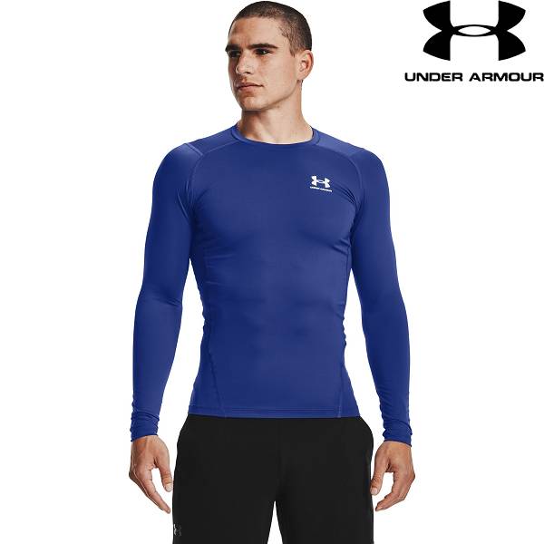 ◆◆メール便発送 ＜アンダーアーマー＞ UNDER ARMOUR UAヒートギアアーマー ロングスリーブ シャツ(トレーニング/MEN) 1361524 (ROYAL/WHITE(400))