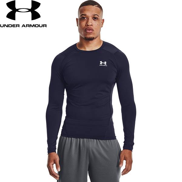 ◆◆送料無料 メール便発送 ＜アンダーアーマー＞ UNDER ARMOUR UAヒートギアアーマー ロングスリーブ シャツ(トレーニング/MEN) 1361524 (MNNV/WH(410))