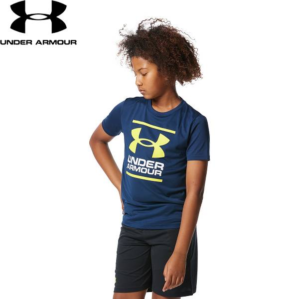 ◆◆メール便発送 ＜アンダーアーマー＞ UNDER ARMOUR UAテック ショートスリーブ Tシャツ＆ショーツセット(トレーニング/BOYS) 1378275 (ADY/BLK/STF(408))