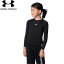 ◆◆メール便発送 <アンダーアーマー> UNDER ARMOUR UAヒートギアアーマー コンプレッション ロングスリーブ クルーネック シャツ(ベースボール/KIDS) 1384752 (BLK(001))(4)